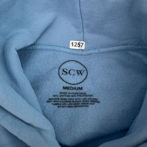 Octo Ramen Graphic Hoodie Relaxed Tokyo Japan Print by SCW Light Blue Unisex M - Picture 7 of 11